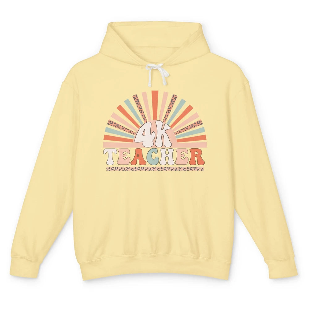 Retro 4k Teacher Kindergarten Back to School Pre-K Teacher Unisex Lightweight Hoodie