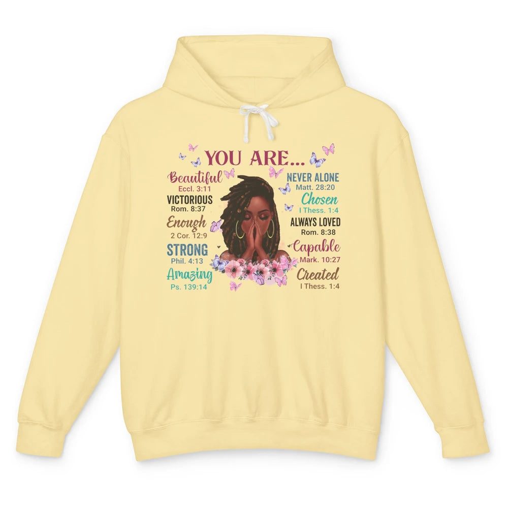 Black Girl God Says I Am Afro Woman Christian Religious Gift Unisex Lightweight Hoodie