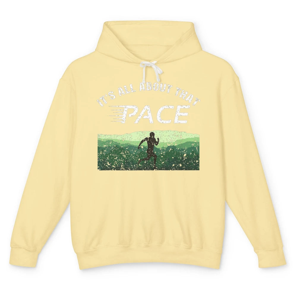 All About That Pace Summit Running Marathon Runner Vintage Unisex Lightweight Hoodie