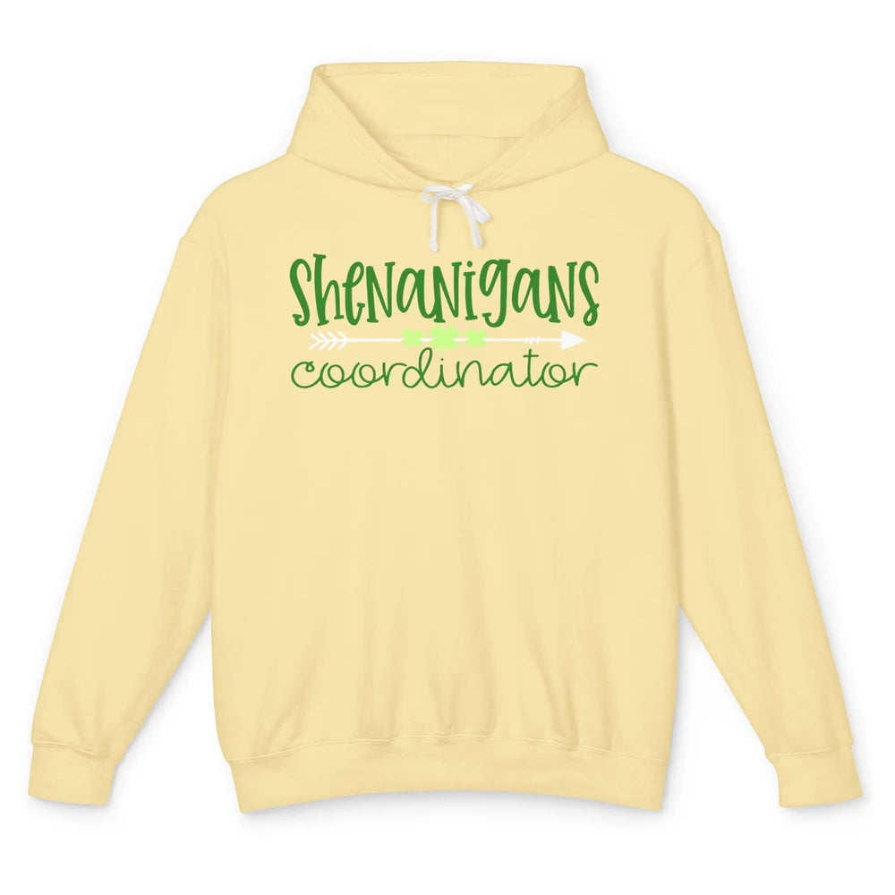 Funny Certified Shenanigans Coordinator St Patricks Day Gift Unisex Lightweight Hoodie