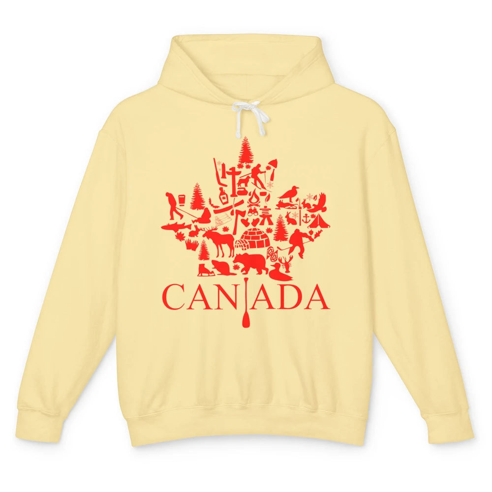 Canada Maple Leaf Canadian Symbols Canadian Root Gift Unisex Lightweight Hoodie