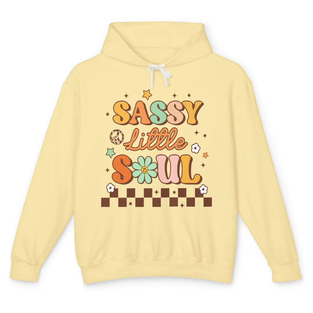 Sassy Little Soul Retro 60s Groovy Hippie Daisy Peace Boho Unisex Lightweight Hoodie