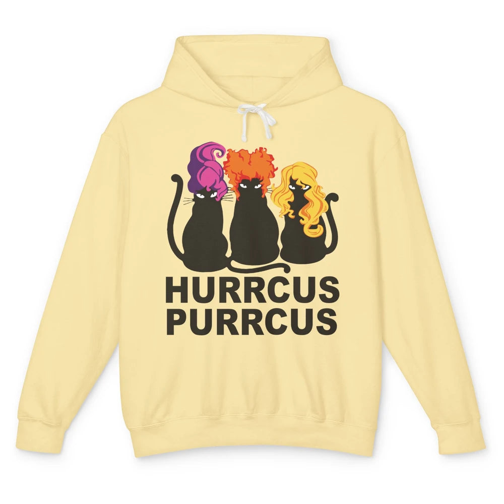 Black Cat Witch Hurrcus Purrcus Halloween Costume Cat Lovers Unisex Lightweight Hoodie