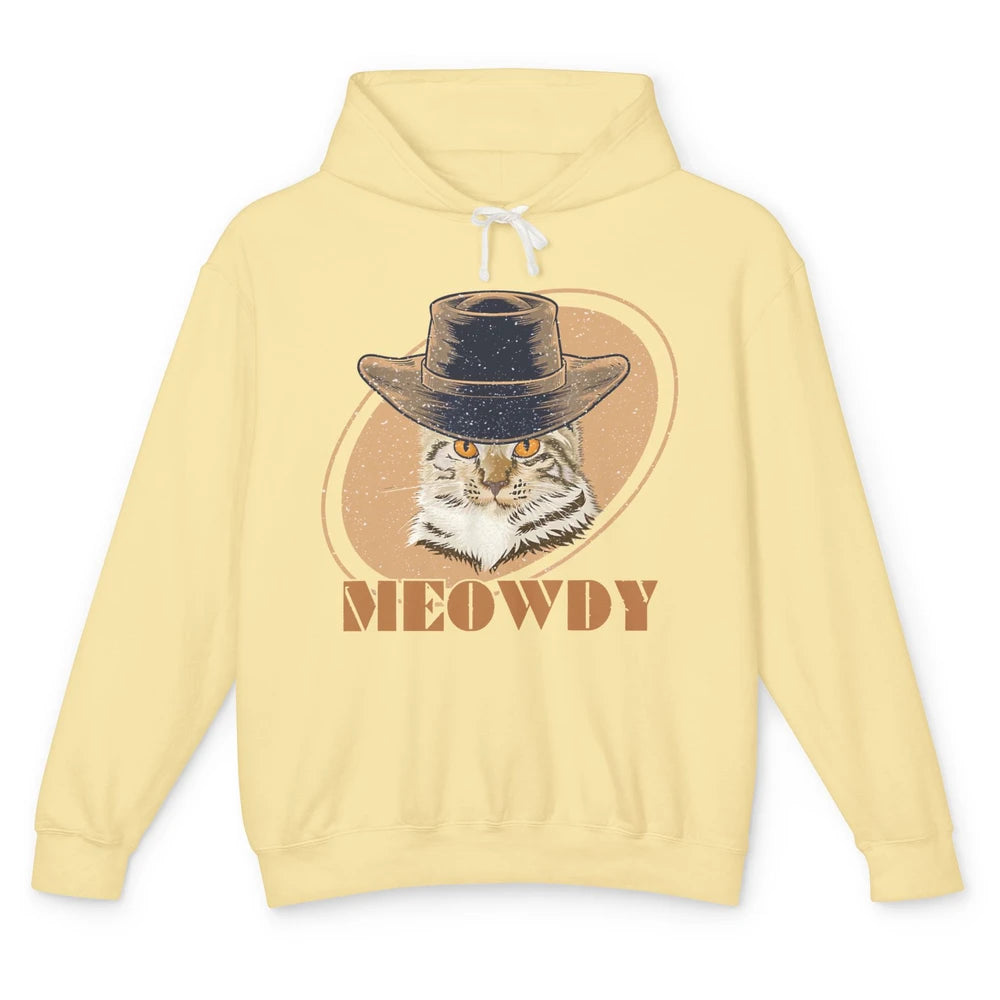 Funny Cat Cowboy Meowdy Western Country Cat Lovers Costume Unisex Lightweight Hoodie