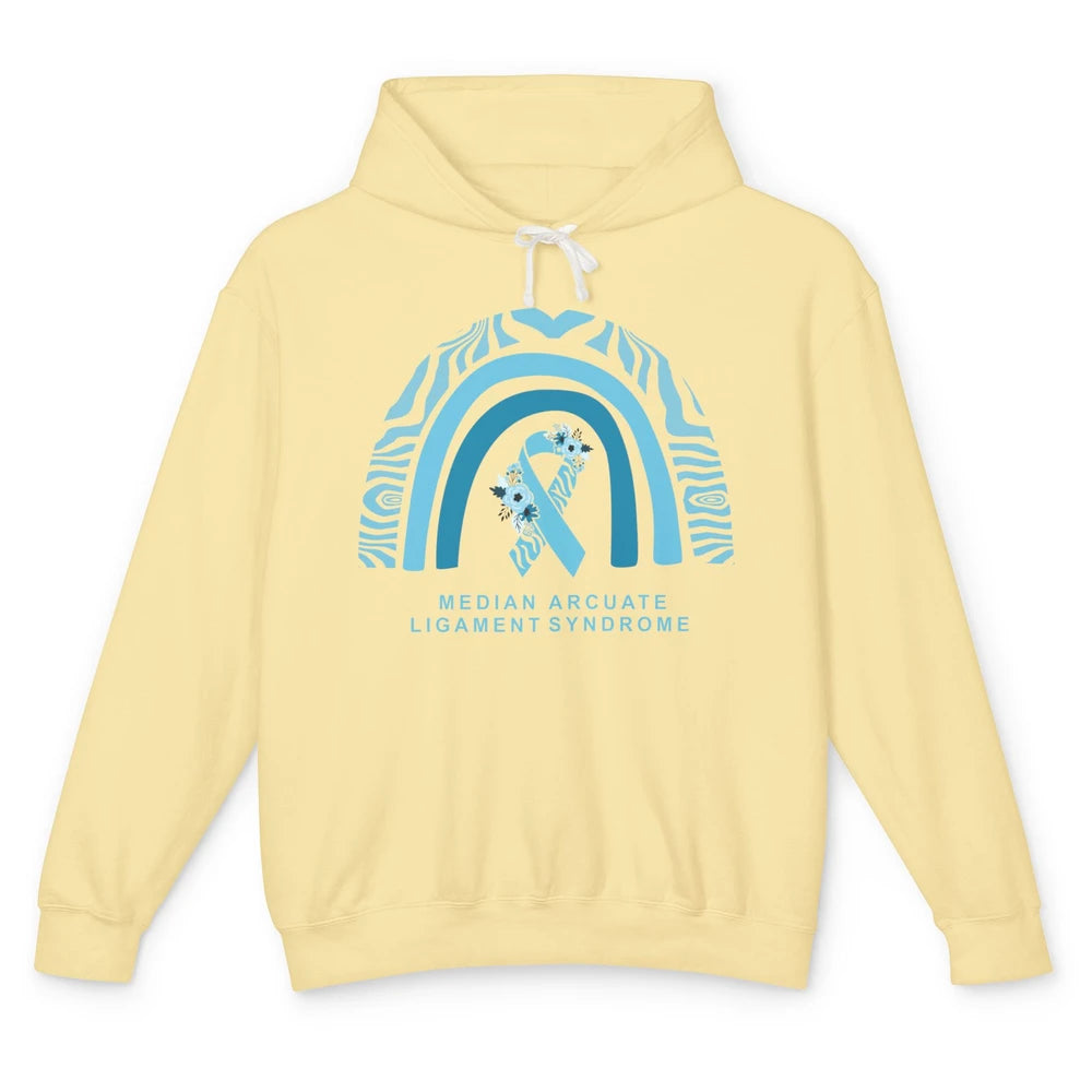 Median Arcuate Ligament Syndrome Awareness MALS Blue Rainbow Unisex Lightweight Hoodie