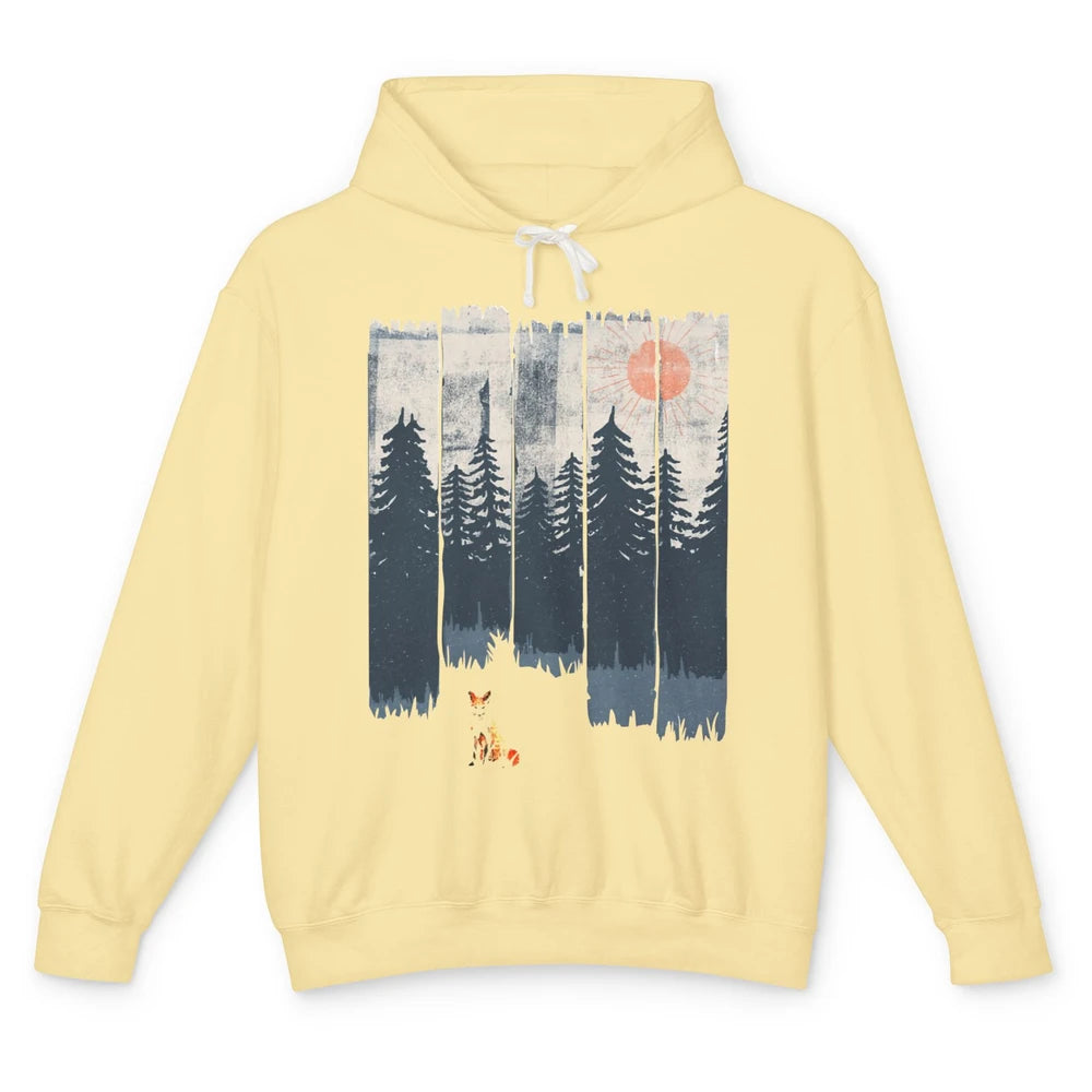 A Fox In The Wild Nature Sunset Wildlife In The Wilderness Unisex Lightweight Hoodie