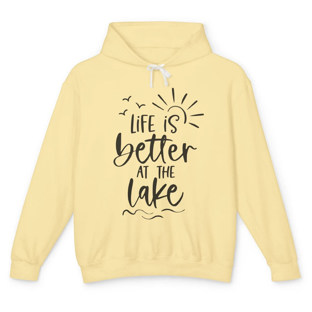 Life Is Better At The Lake Kayaking Lake Life Summer Vacay Unisex Lightweight Hoodie