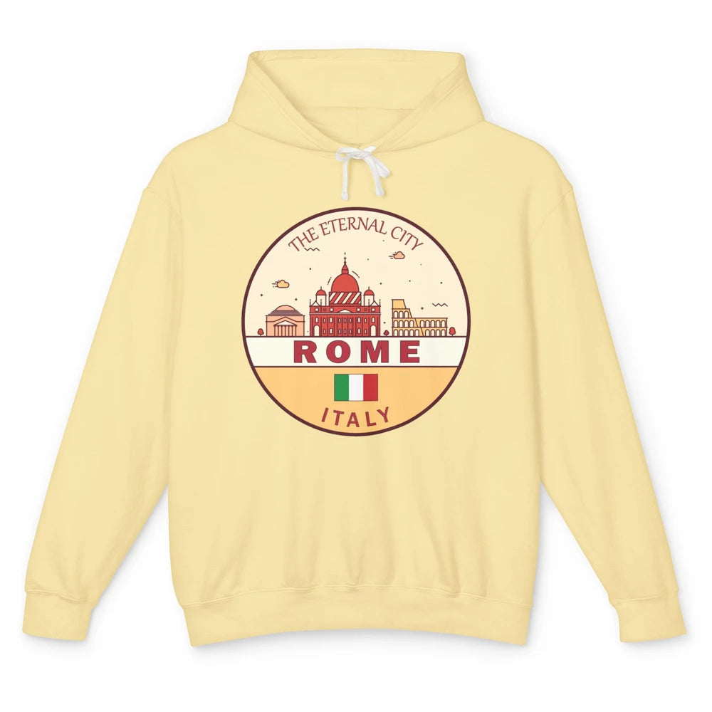 Skyline Roma City Summer Vacation Italy Italian Vacay Travel Unisex Lightweight Hoodie