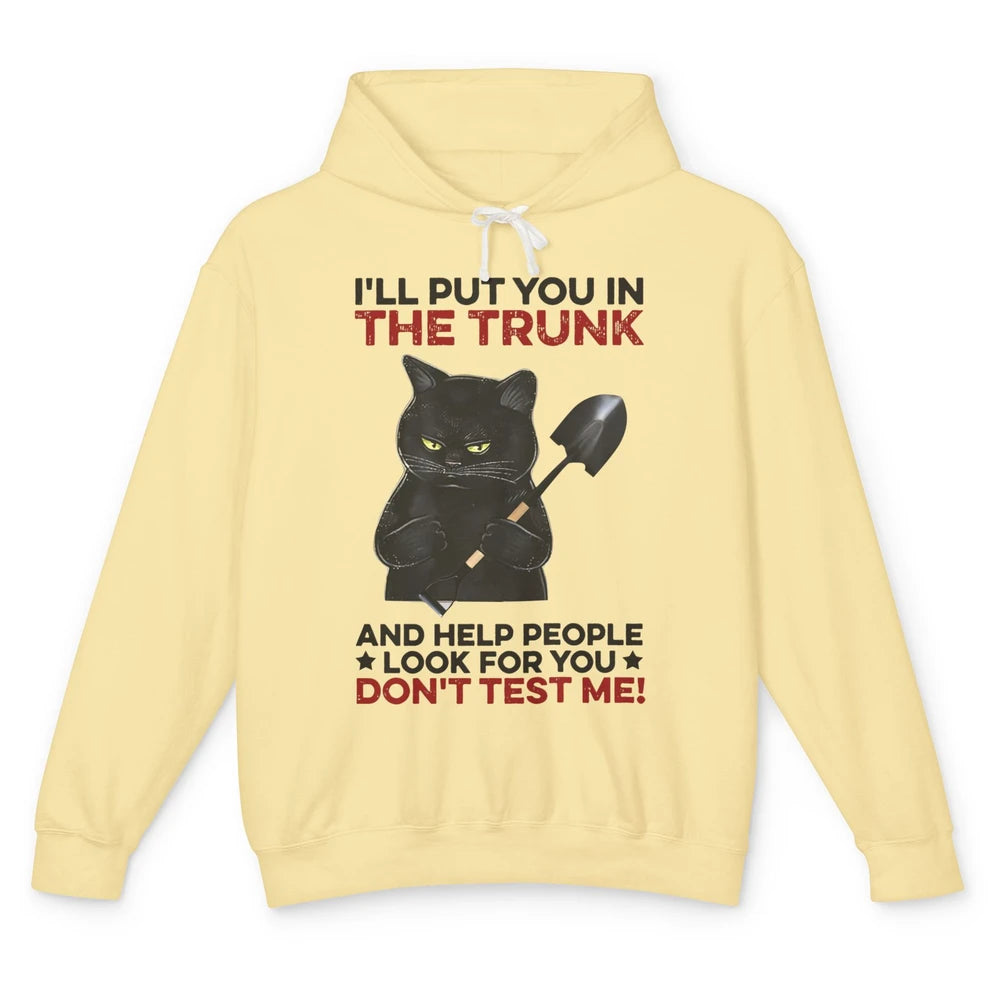 Funny Halloween Cat I'll Put You In The Trunk & Help People Unisex Lightweight Hoodie