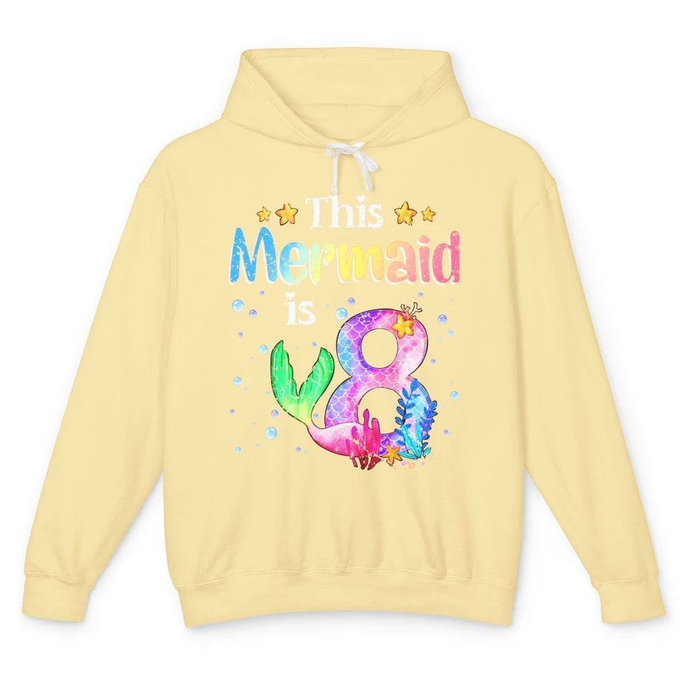 This Mermaid Is 8 Years Old 8th Birthday Boy Girl Gift Unisex Lightweight Hoodie