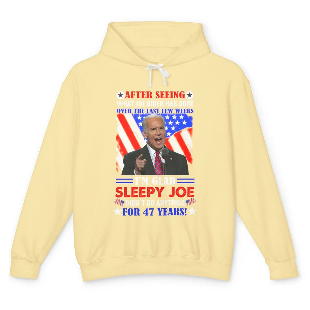 US Flag Joe Biden Didn't Do Anything 47 Years Anti Liberals Unisex Lightweight Hoodie