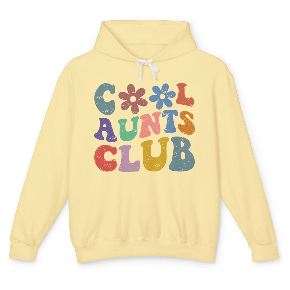 Floral Cool Aunts Club Groovy Aunt Sister Auntie Gift Unisex Lightweight Hoodie