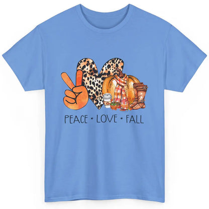 Peace Love Fall Pumpkin Spice Fall Halloween Thanksgiving Classic Unisex T-Shirt