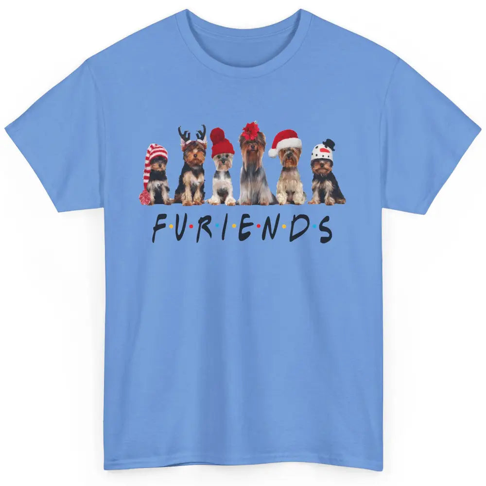 Funny Yorkie Furiends Merry Christmas Hat Santa Dog Lovers Classic Unisex T-Shirt