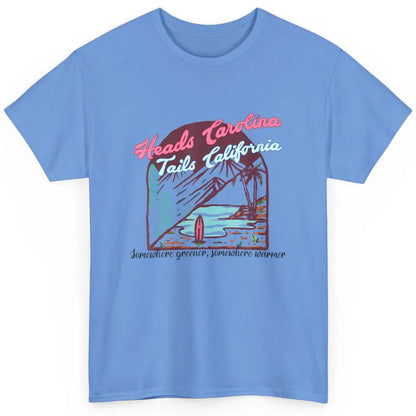 Western Heads Carolina Tails California Retro Beach Surf Classic Unisex T-Shirt