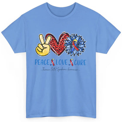 Thoracic Outlet Syndrome Awareness Peace Love Cure Sunflower Classic Unisex T-Shirt