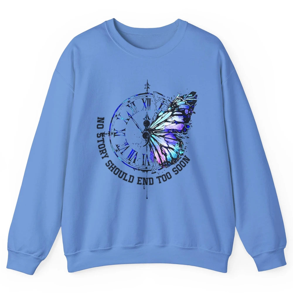 Suicide Prevention Butterfly No Story Should End Too Soon Unisex Crewneck Sweatshirt