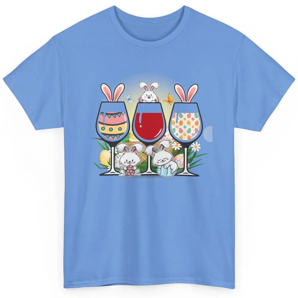 Floral Wine Glasses Easter Bunny Ears Rabbit Alcohol Egg God Classic Unisex T-Shirt