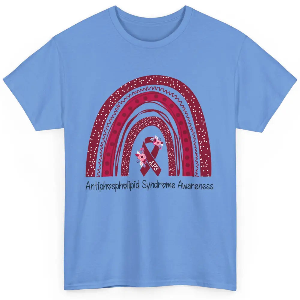 Antiphospholipid Syndrome Awareness APS Burgundy Rainbow Classic Unisex T-Shirt