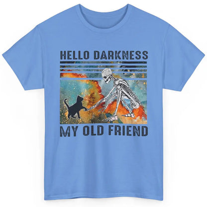 Black Cat And Skeleton Hello Darkness My Old Friend Cat Love Classic Unisex T-Shirt