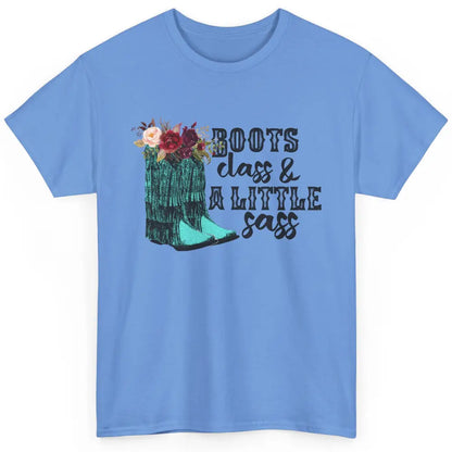 Floral Cowgirl Boots Class A Lil Sass Western Country Girl Classic Unisex T-Shirt