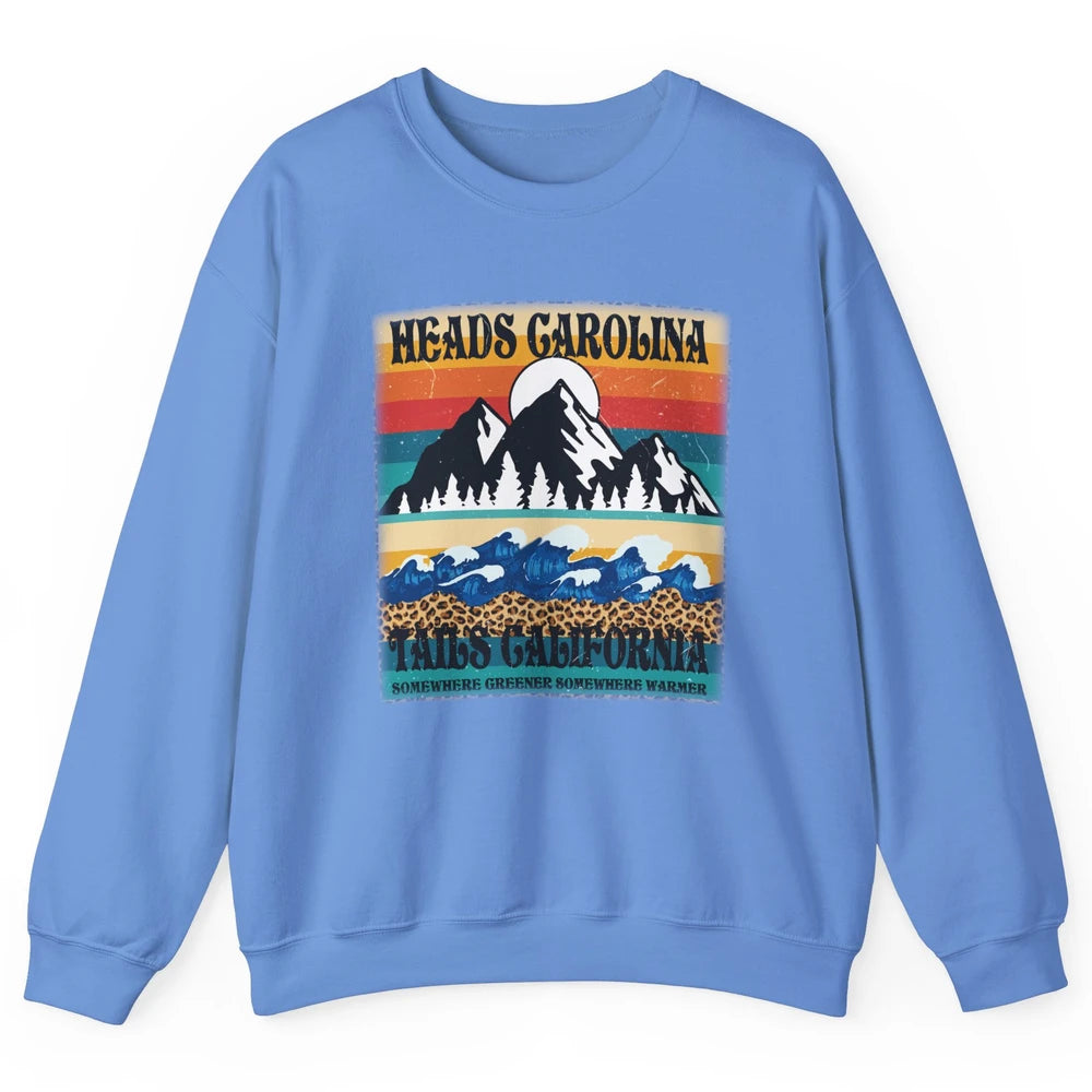 Vintage Heads Carolina Tail California Summer Beach Mountain Unisex Crewneck Sweatshirt