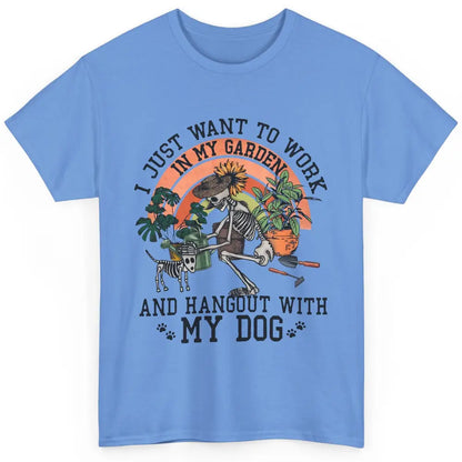 Retro Skeleton Gardening In The Garden Hang Out With My Dog Classic Unisex T-Shirt