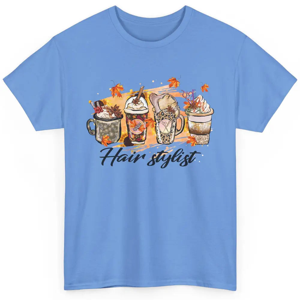 Fall Hair Stylist Latte Coffee Autumn Pumpkin Spice Fall Classic Unisex T-Shirt