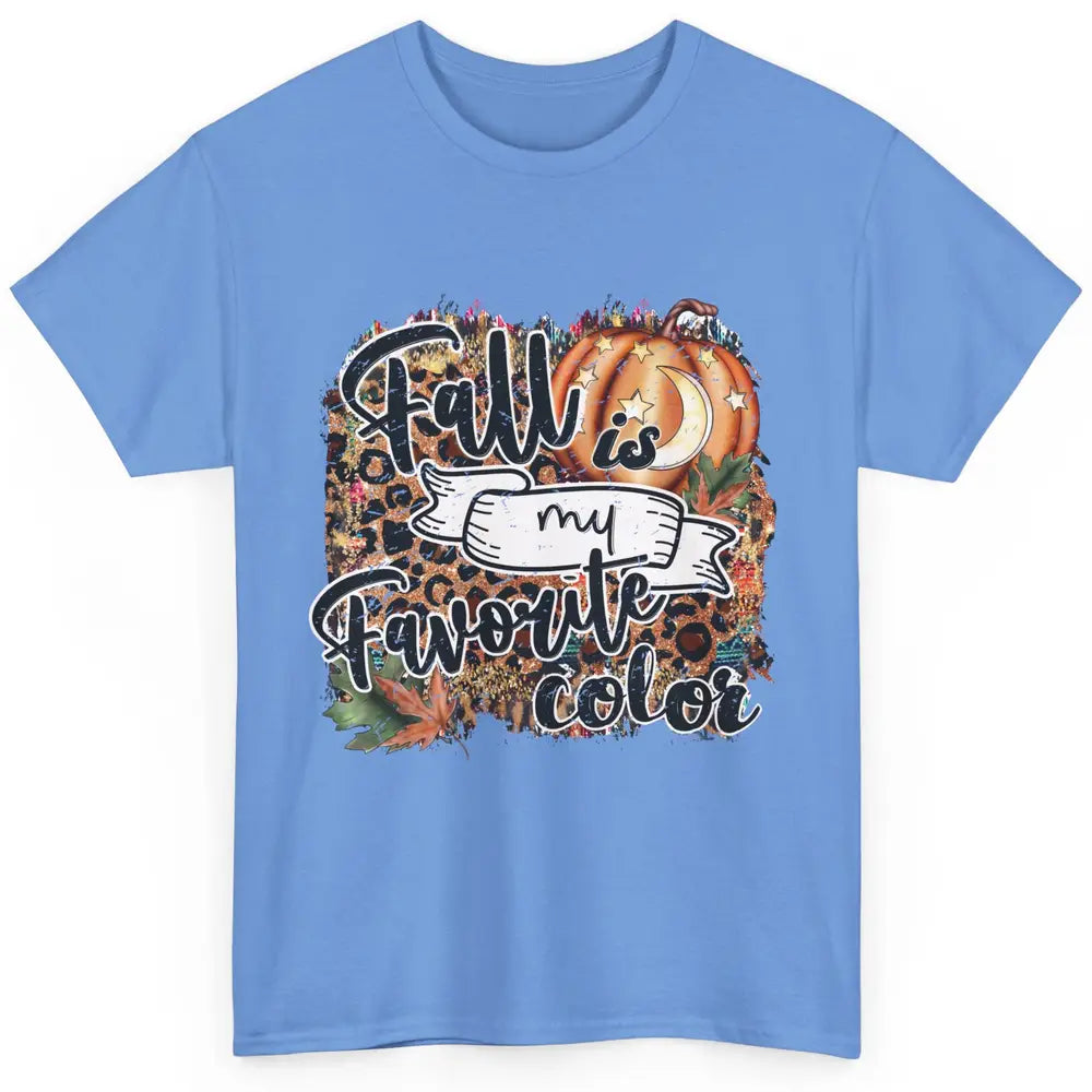 Retro Pumpkin Fall Is My Favorite Color Leopard Autumn Gift Classic Unisex T-Shirt