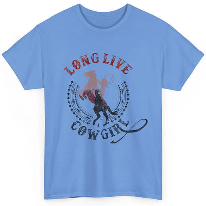 Western Country Cowgirl Riding Horses Cool Rodeo Howdy Retro Classic Unisex T-Shirt