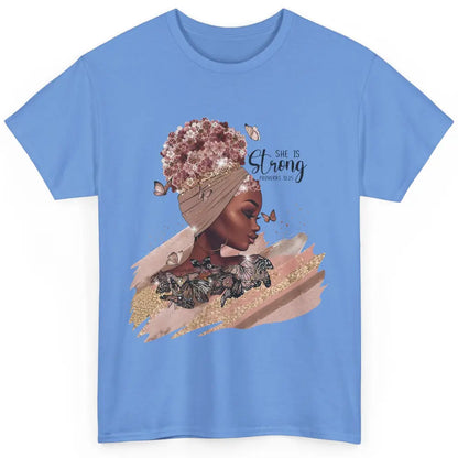 Floral Black Girl Shes Strong Afro Woman Christian Religious Classic Unisex T-Shirt