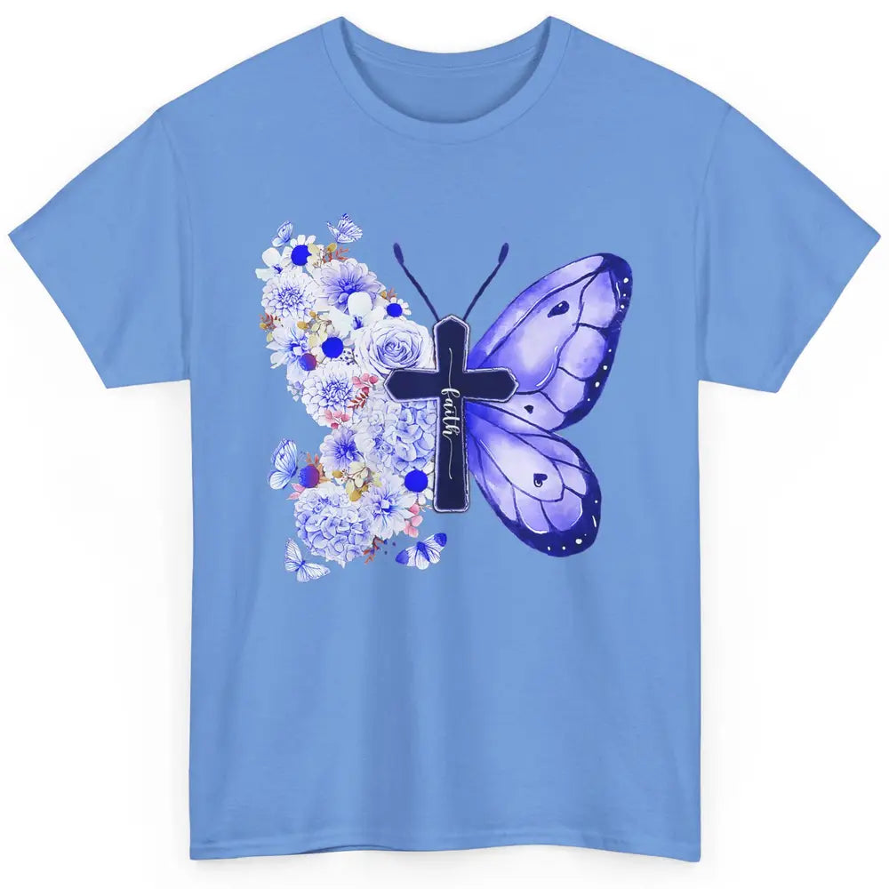 Butterfly Cross Faith Floral God Jesus Christian Bible Women Classic Unisex T-Shirt