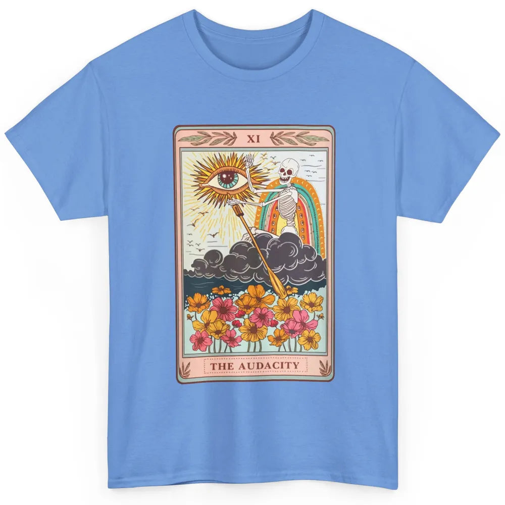 Retro Skeleton Riding Cloud The Audacity Tarot Card Rainbow Classic Unisex T-Shirt