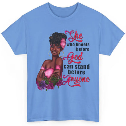 Black Girl She Who Kneels Before God Christian Afro Women Classic Unisex T-Shirt