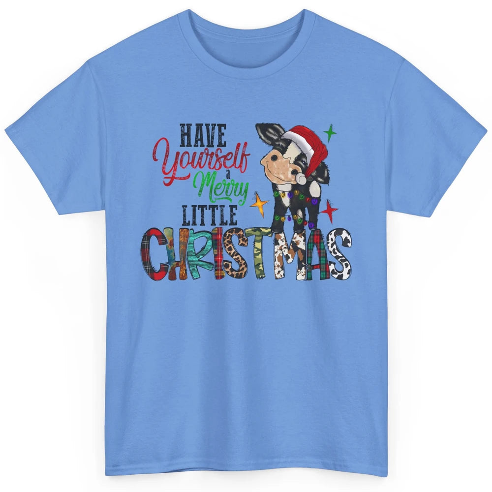 Cow Santa Have Yourself Merry Little Christmas Western Xmas Classic Unisex T-Shirt