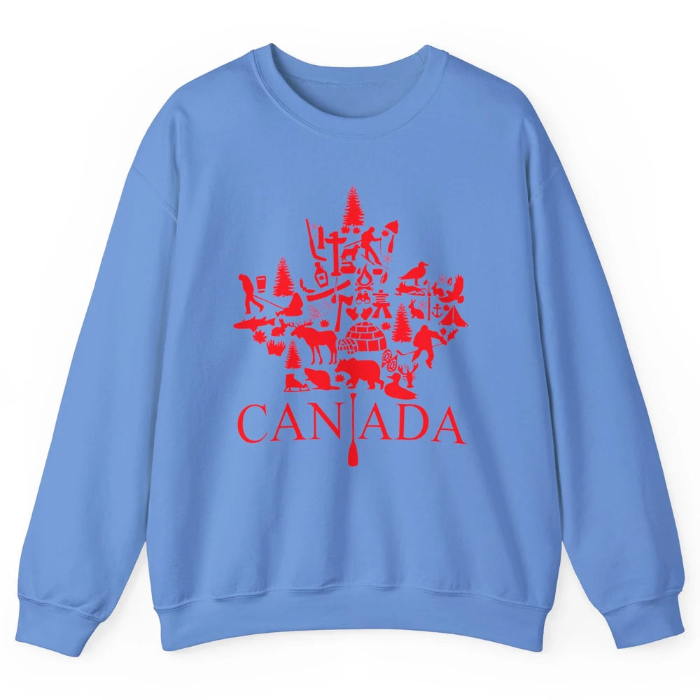 Canada Maple Leaf Canadian Symbols Canadian Root Gift Unisex Crewneck Sweatshirt