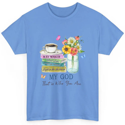 Floral Butterfly Coffee Cup Way Maker God Jesus Christian Classic Unisex T-Shirt