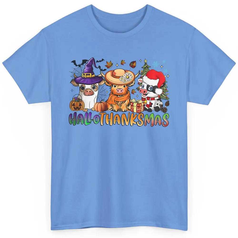 Baby Cow Pig Happy Hallo-thank-mas Fall Pumpkin Thanksgiving Classic Unisex T-Shirt