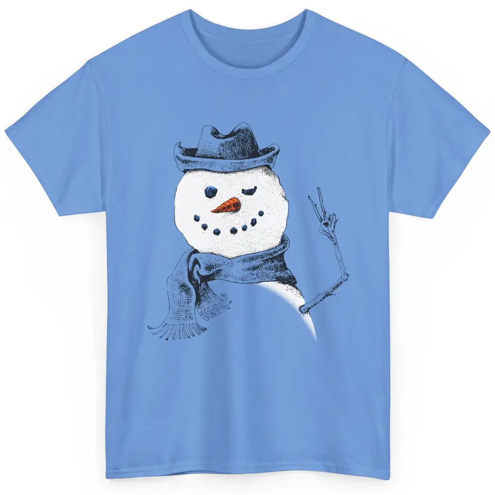 Snowman Peace Sign Christmas Snow Frosty Winter Xmas Gift Classic Unisex T-Shirt