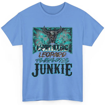 Bull Skull Cowhide Leopard Turquoise Junkie Western Country Classic Unisex T-Shirt