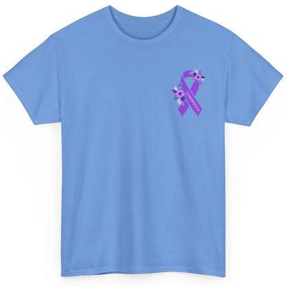 Fibromyalgia Awareness Support Purple Ribbon Pocket Size Classic Unisex T-Shirt