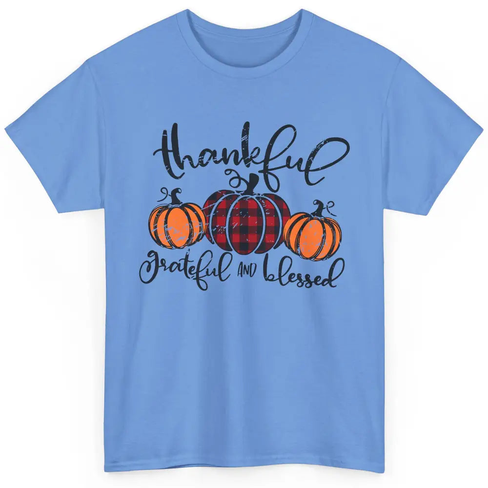 Vintage Grateful Thankful Blessed Pumpkin Fall Thanksgiving Classic Unisex T-Shirt