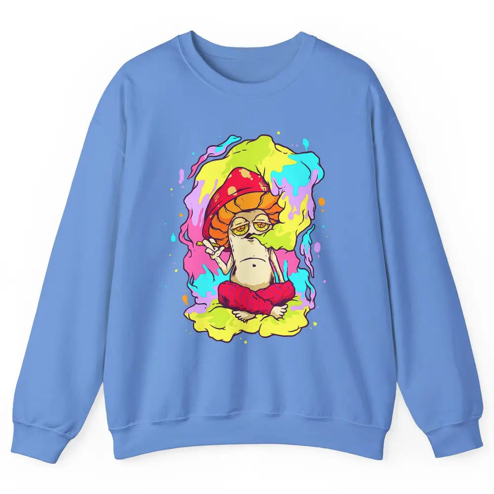 Stay Trippy Little Hippie Mushroom Cigarette Plant Retro 70s Unisex Crewneck Sweatshirt