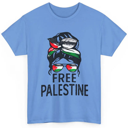 Free Palestine Flag Save Gaza Messy Bun Hair Classic Unisex T-Shirt