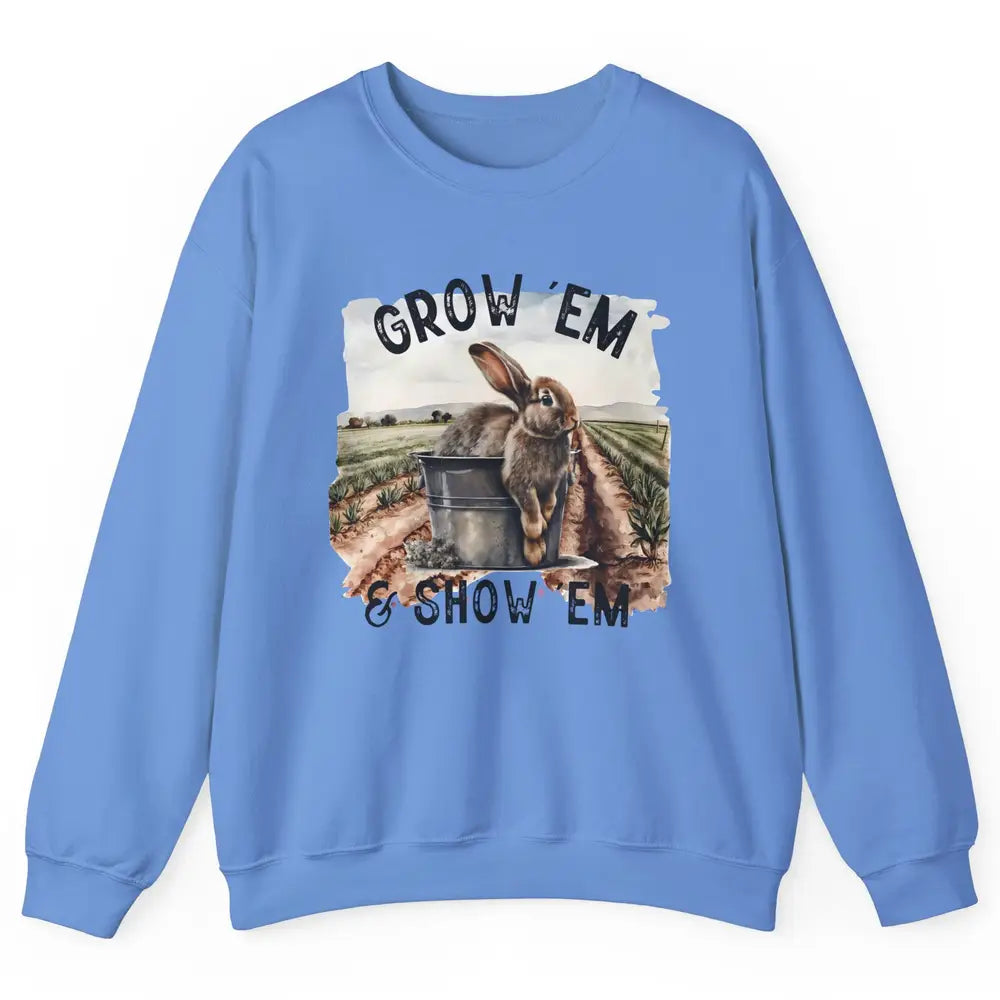 Baby Rabbit On The Farm Grow Em Show Em Western Farm Life Unisex Crewneck Sweatshirt