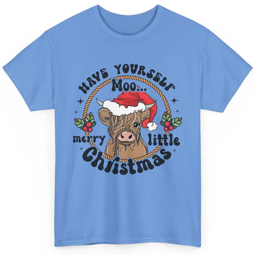 Have Yourself Merry Little Christmas Cow Santa Hat Xmas Gift Classic Unisex T-Shirt