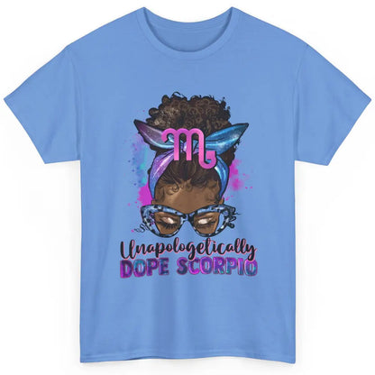 Unapologetically Dope Scorpio Zodiac Leopard Afro Messy Bun Classic Unisex T-Shirt