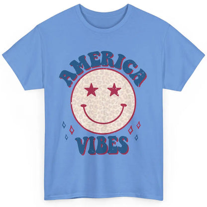 America Vibes Smile Patriotic 4th Of July Happy Face Summer Classic Unisex T-Shirt