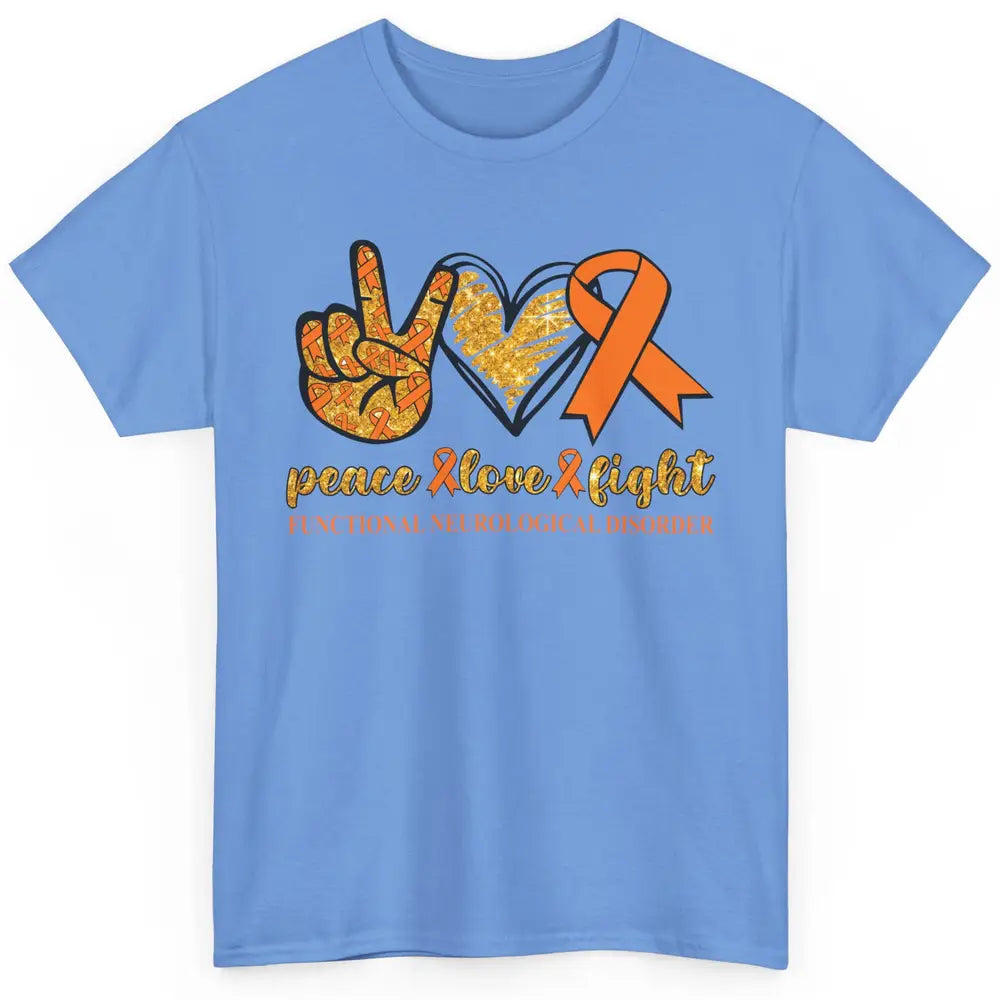 Functional Neurological Disorder Awareness Peace Love Fight Classic Unisex T-Shirt