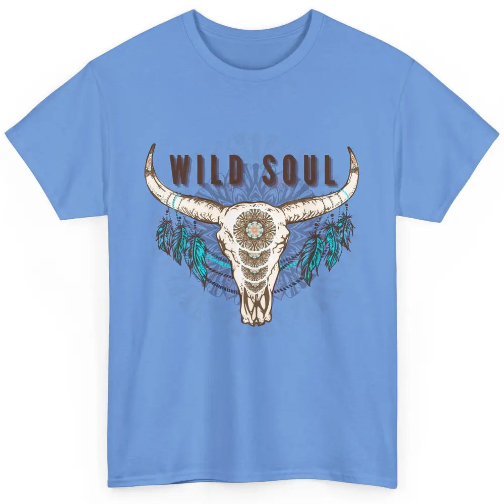 Boho Bull Skull Wild Soul Hippie Cowgirl Western Country Classic Unisex T-Shirt